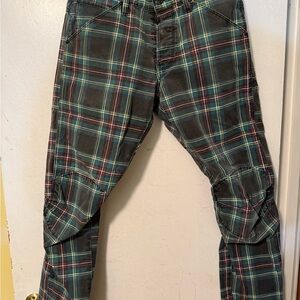 G-Star Tapered Plaid Pants in Blue and Gray